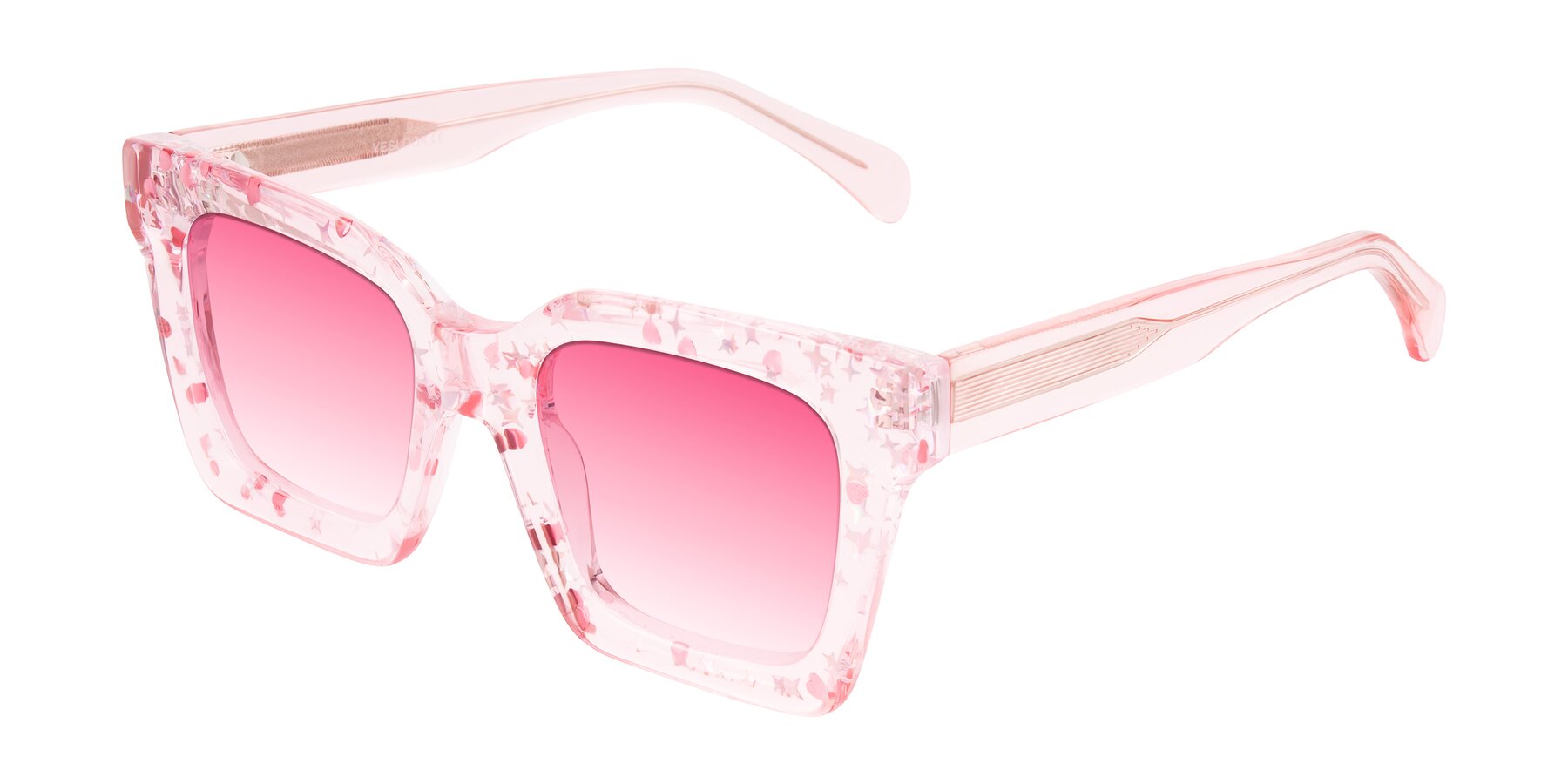 Angle of Piper in Sparkling Blush with Pink Gradient Lenses