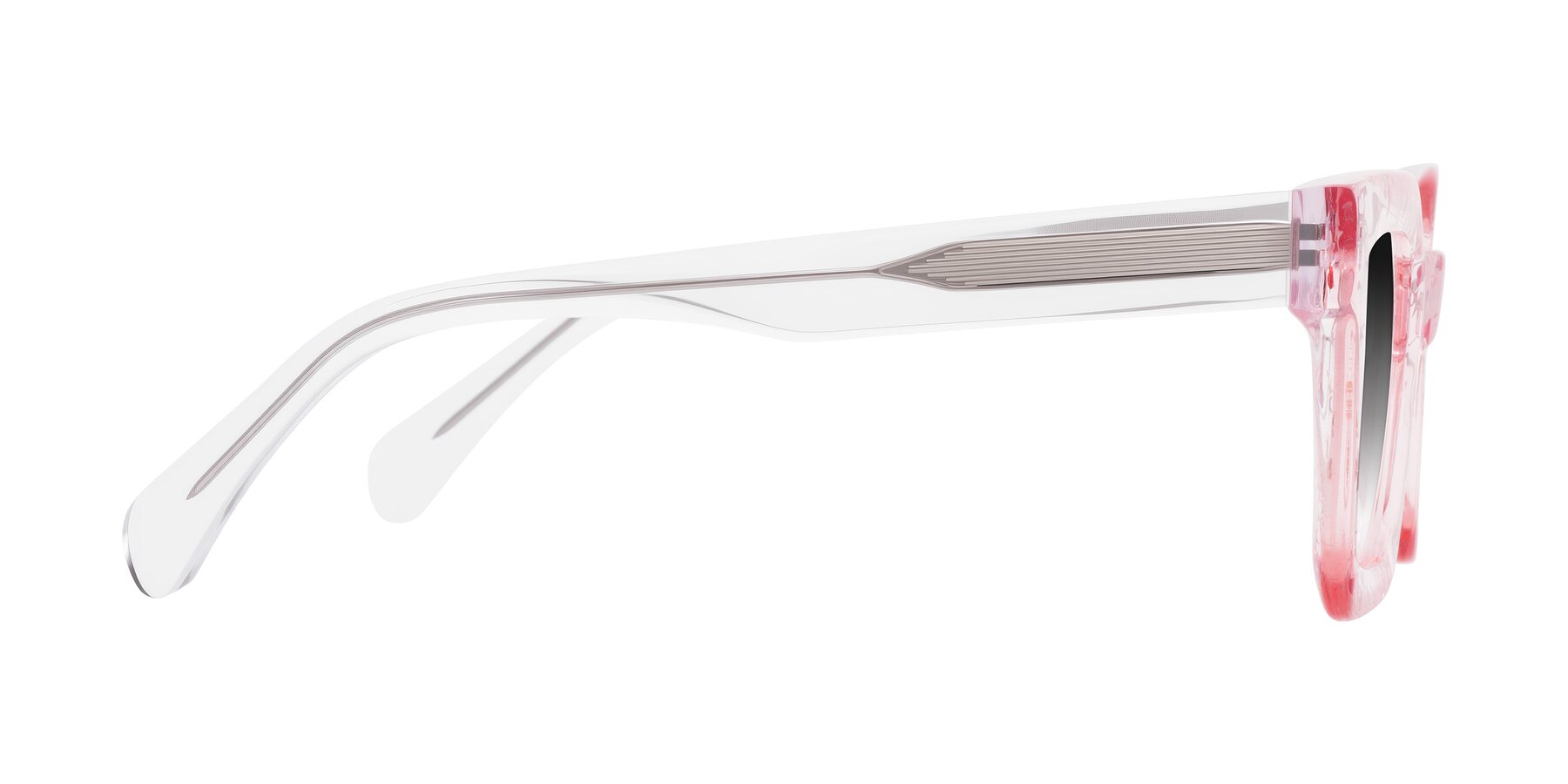 Side of Piper in Sparkling Blush with Gray Gradient Lenses