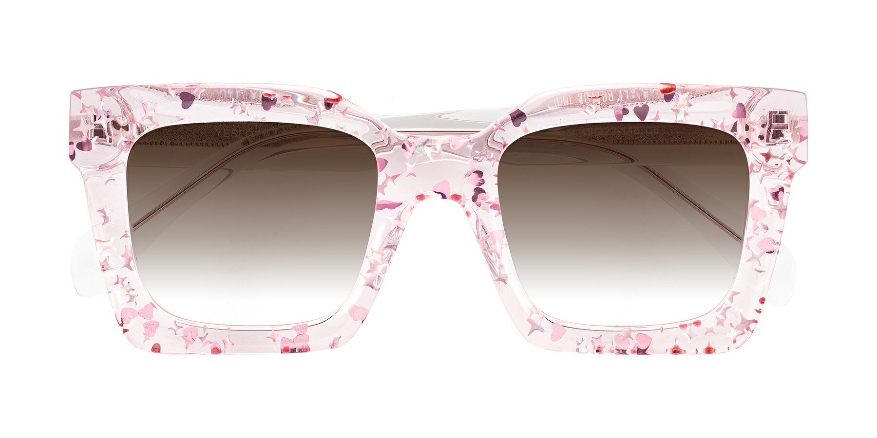 Folded Front of Piper in Sparkling Blush with Brown Gradient Lenses