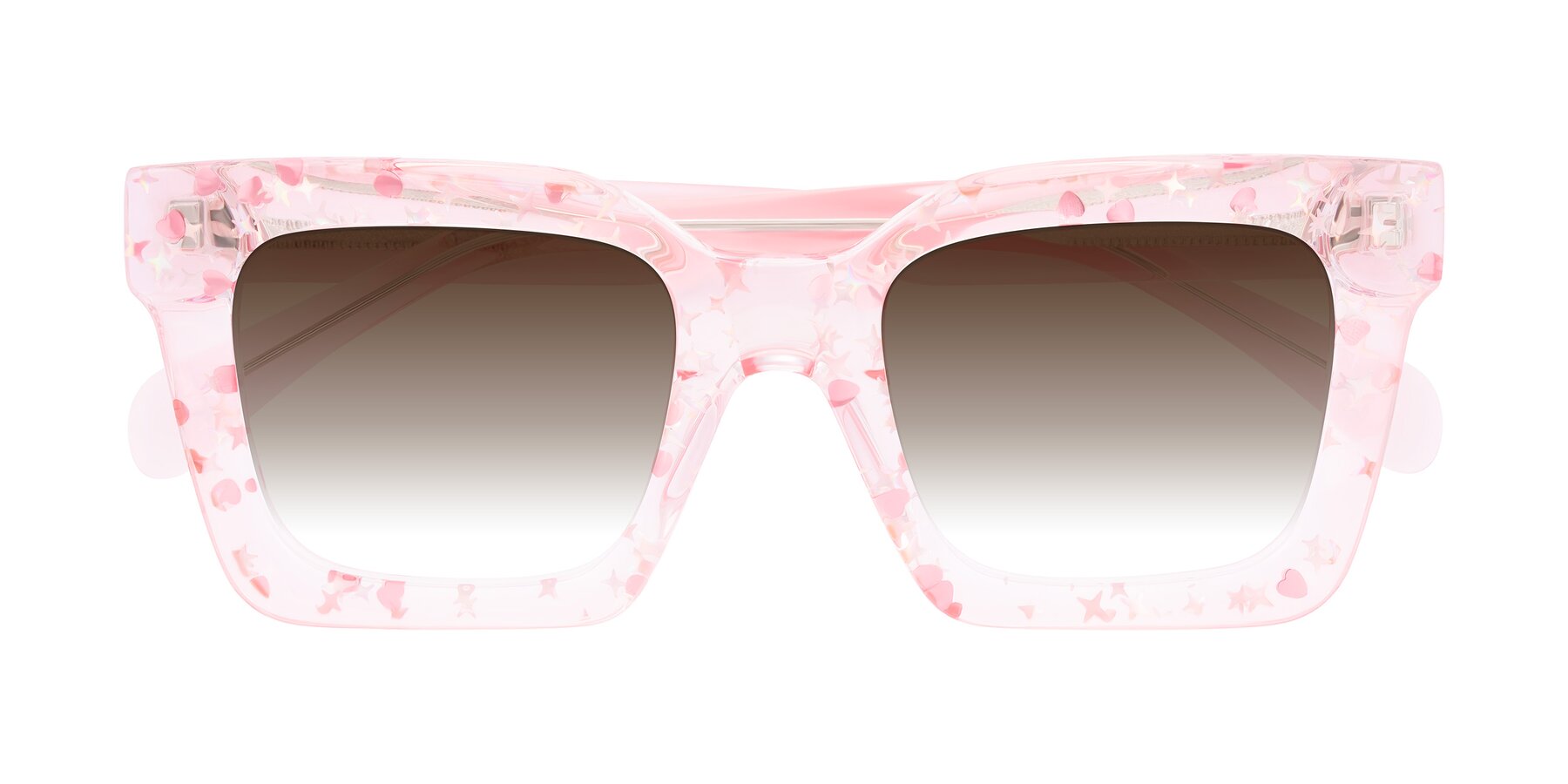 Folded Front of Piper in Sparkling Blush with Brown Gradient Lenses