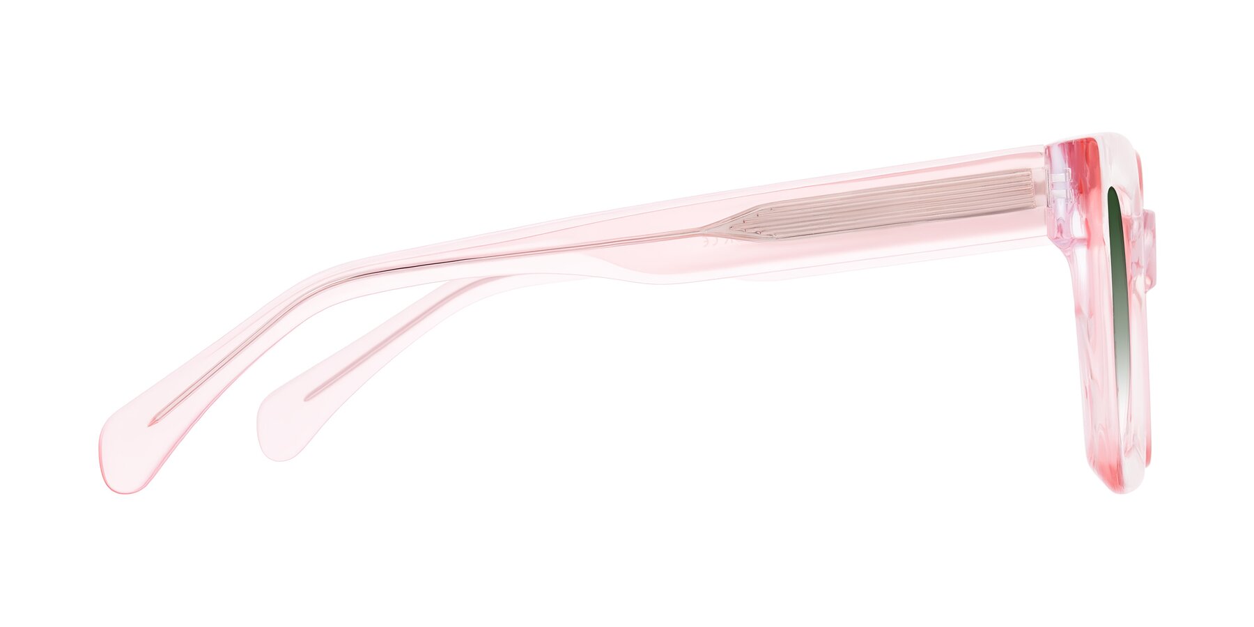 Side of Piper in Sparkling Blush with Green Gradient Lenses