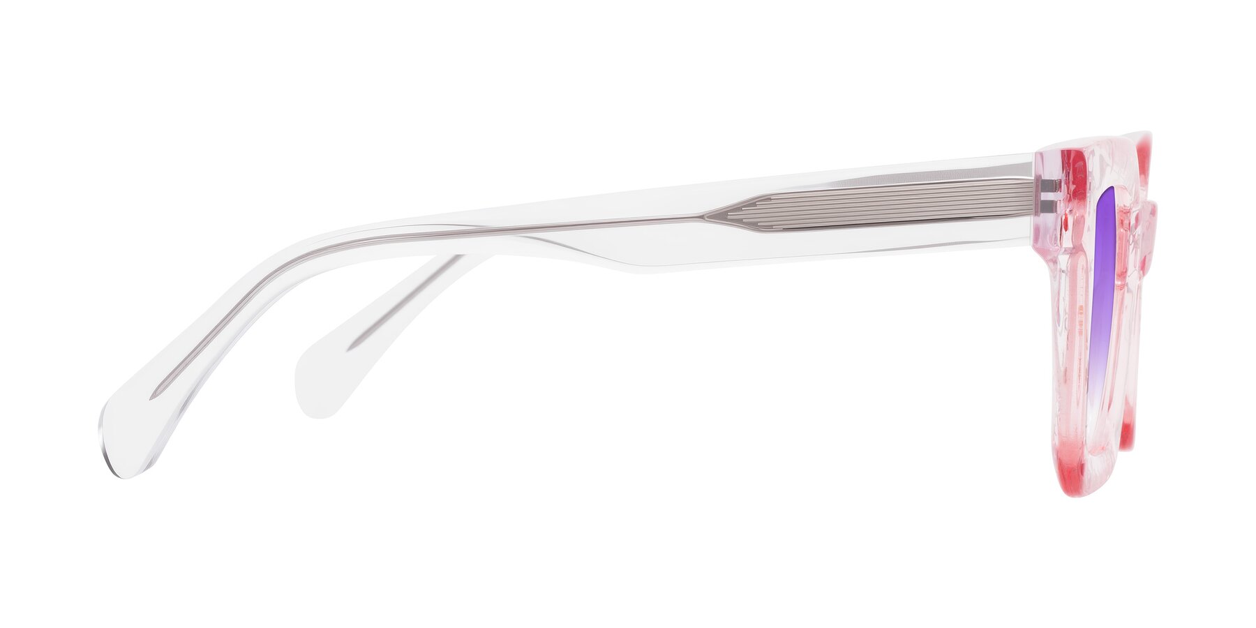 Side of Piper in Sparkling Blush with Purple Gradient Lenses