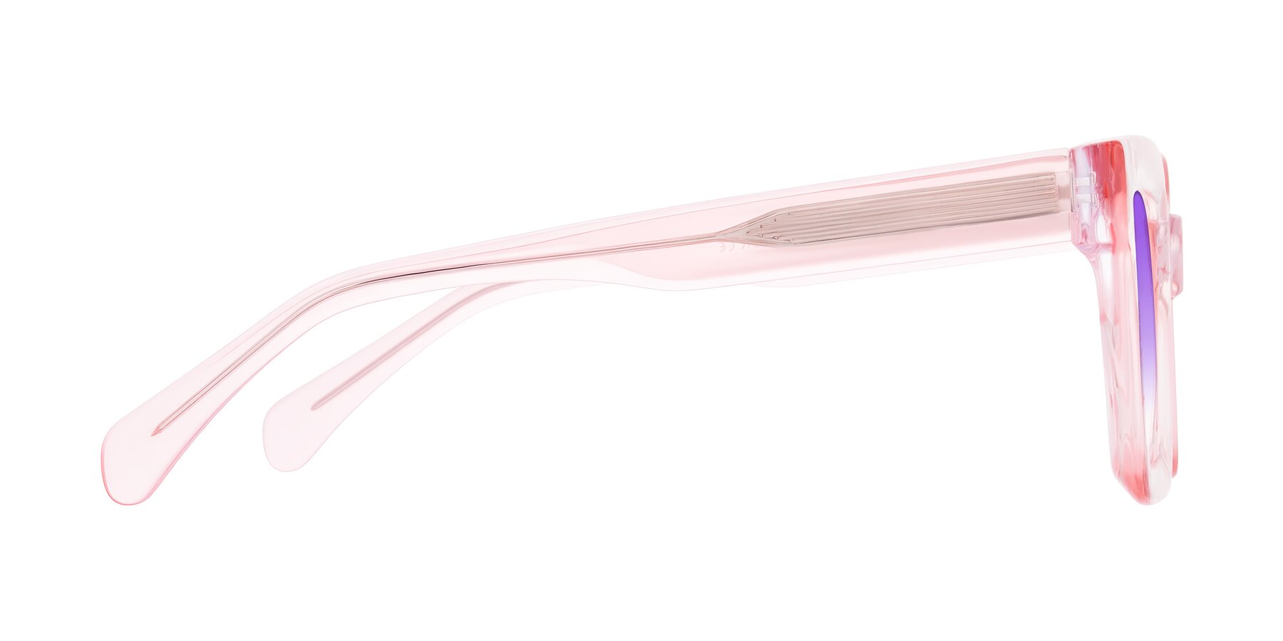 Side of Piper in Sparkling Blush with Purple Gradient Lenses