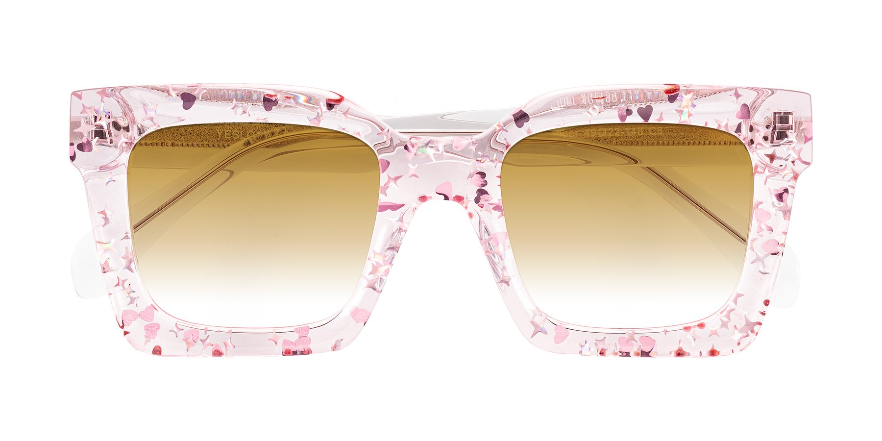 Folded Front of Piper in Sparkling Blush with Champagne Gradient Lenses
