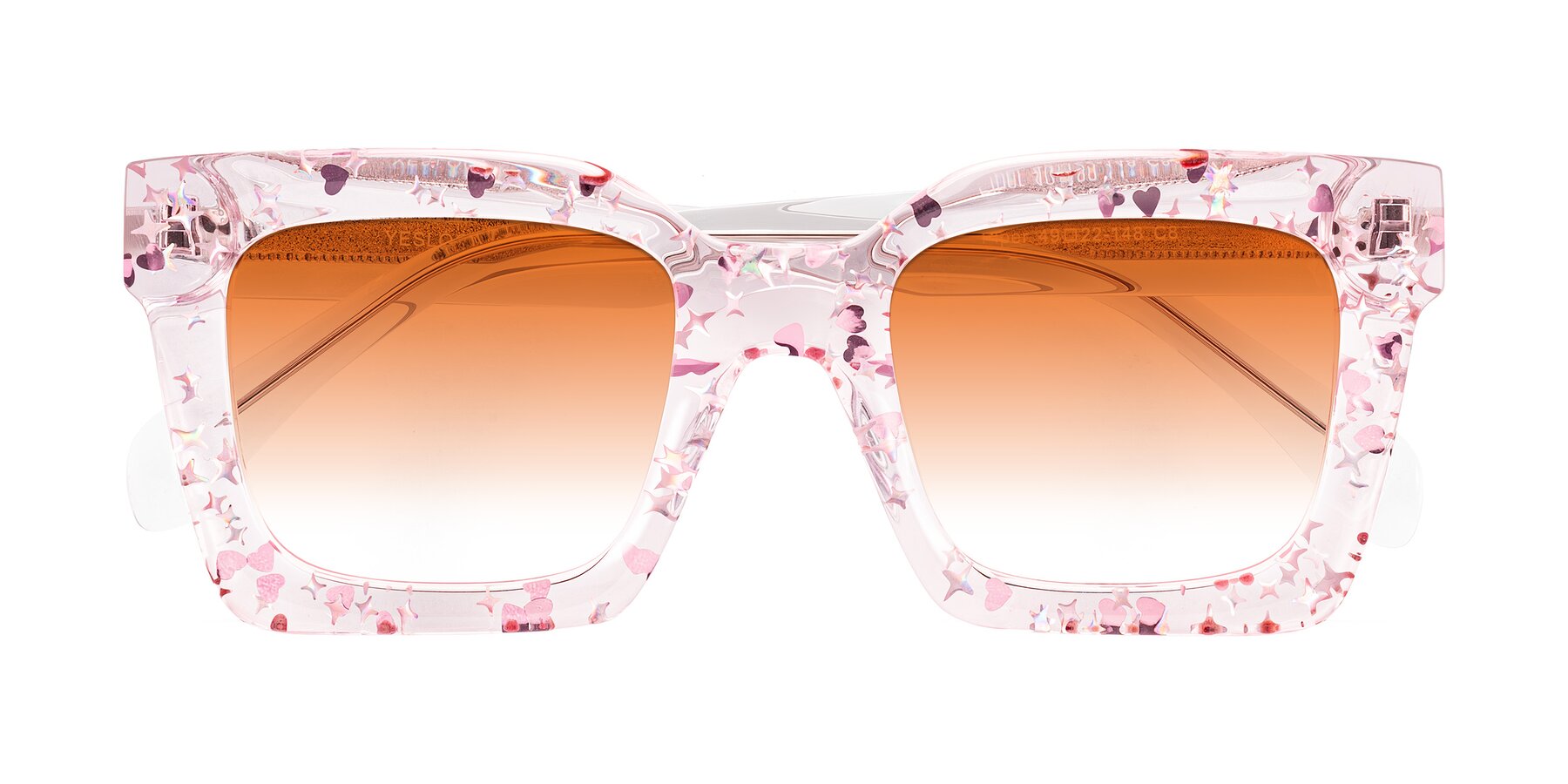 Folded Front of Piper in Sparkling Blush with Orange Gradient Lenses