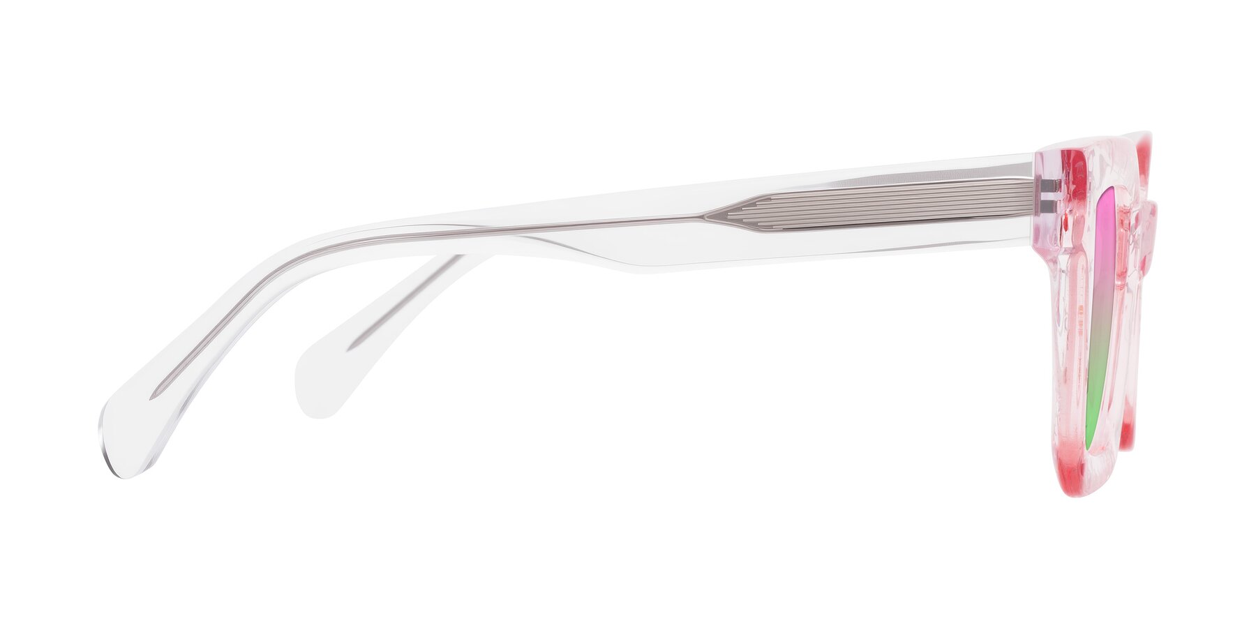 Side of Piper in Sparkling Blush with Pink / Green Gradient Lenses