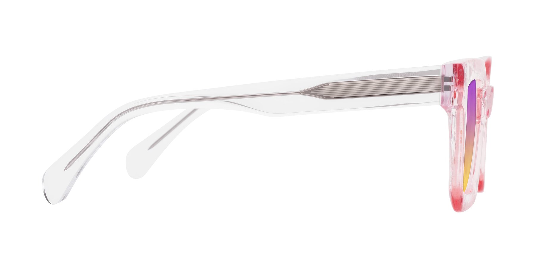 Side of Piper in Sparkling Blush with Purple / Yellow Gradient Lenses