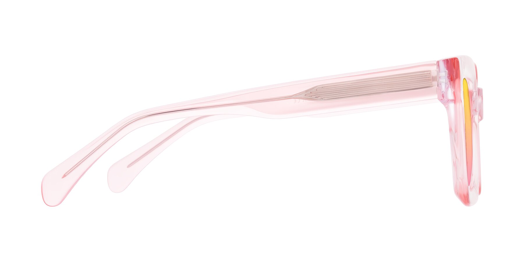 Side of Piper in Sparkling Blush with Yellow / Pink Gradient Lenses