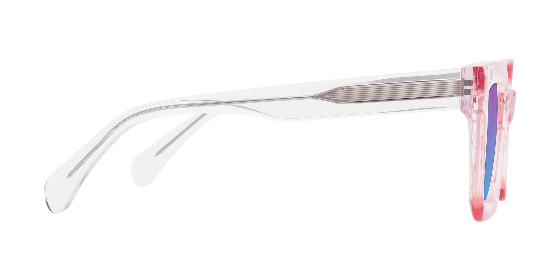 Side of Piper in Sparkling Blush with Purple / Blue Gradient Lenses