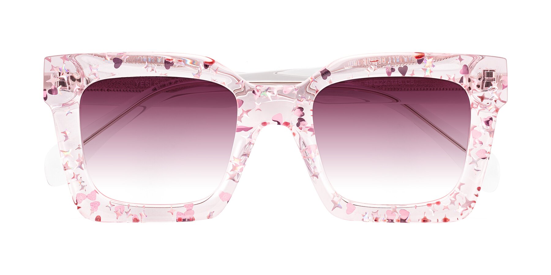 Folded Front of Piper in Sparkling Blush with Wine Gradient Lenses