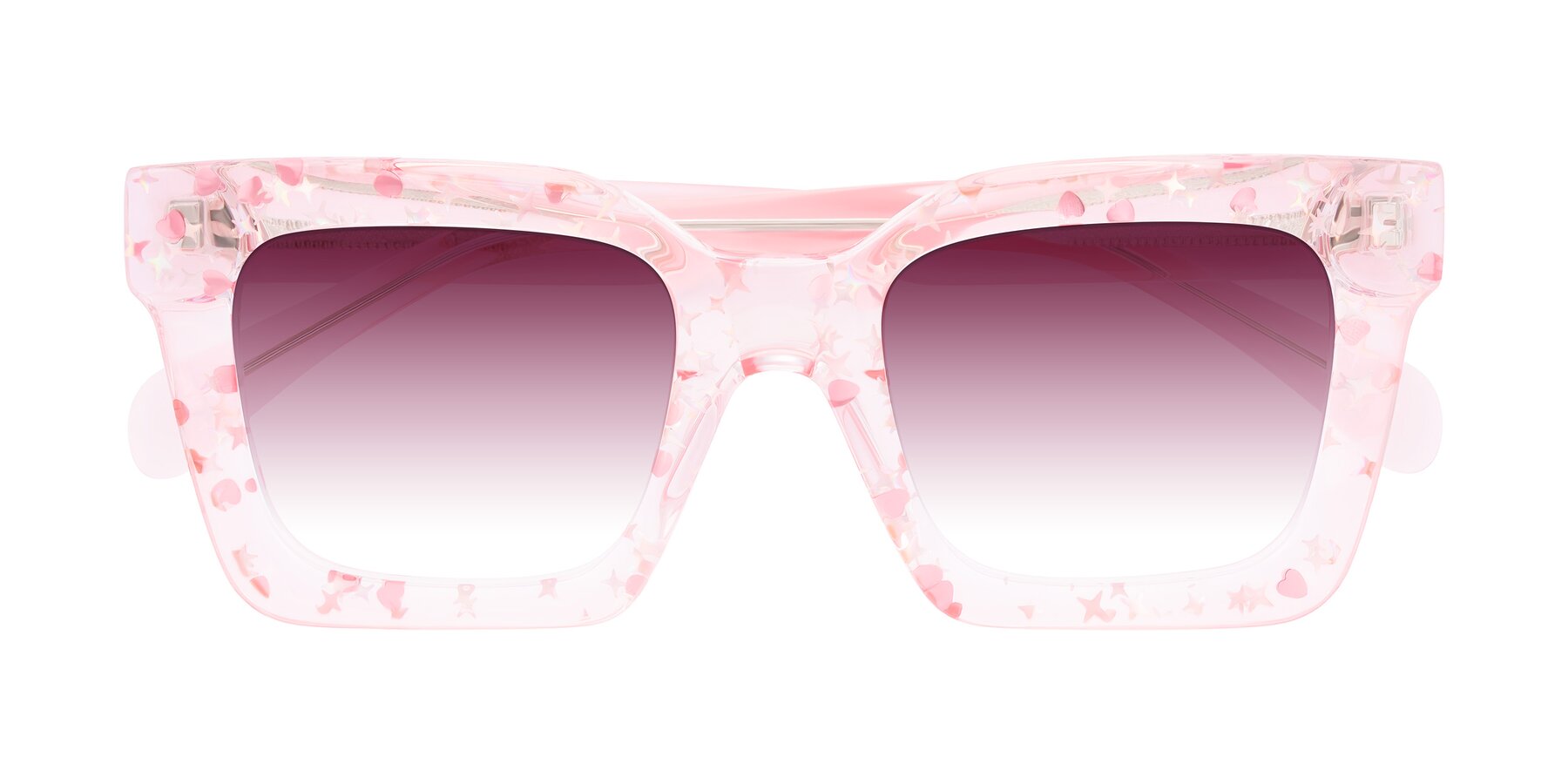 Folded Front of Piper in Sparkling Blush with Wine Gradient Lenses
