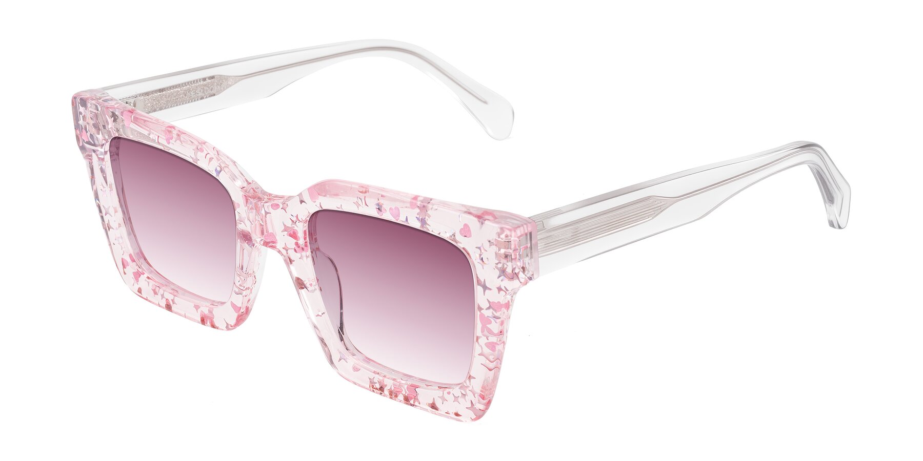 Angle of Piper in Sparkling Blush with Wine Gradient Lenses