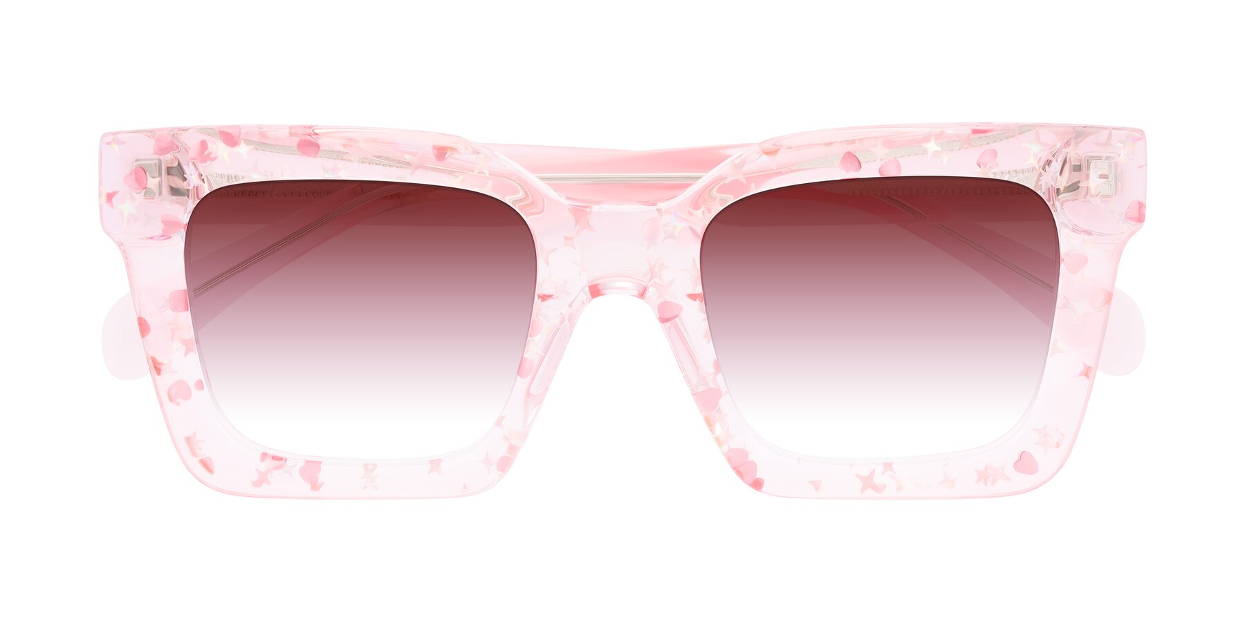 Folded Front of Piper in Sparkling Blush with Garnet Gradient Lenses