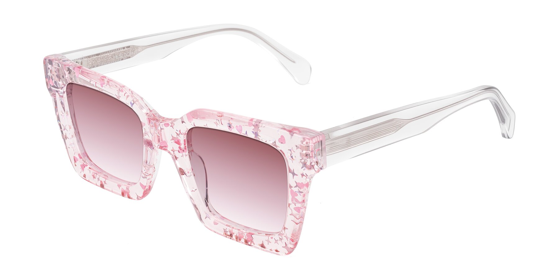 Angle of Piper in Sparkling Blush with Garnet Gradient Lenses