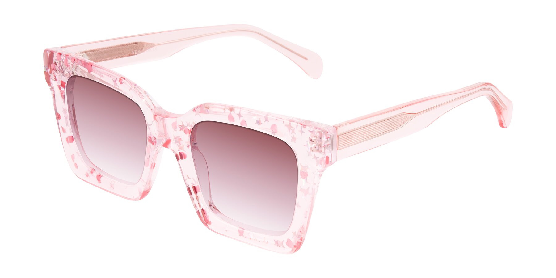 Angle of Piper in Sparkling Blush with Garnet Gradient Lenses