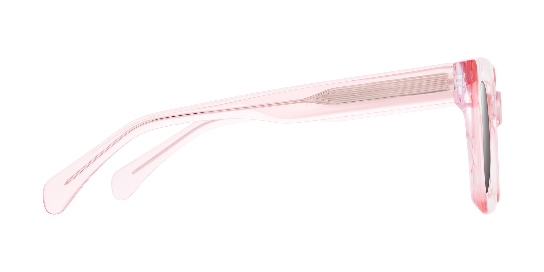 Side of Piper in Sparkling Blush with Silver Mirrored Lenses