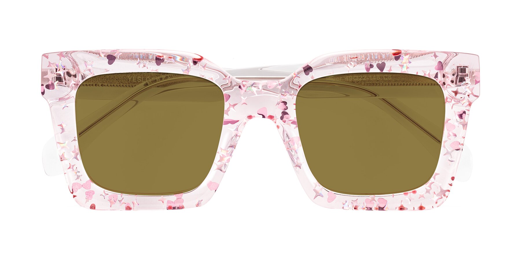 Folded Front of Piper in Sparkling Blush with Brown Polarized Lenses