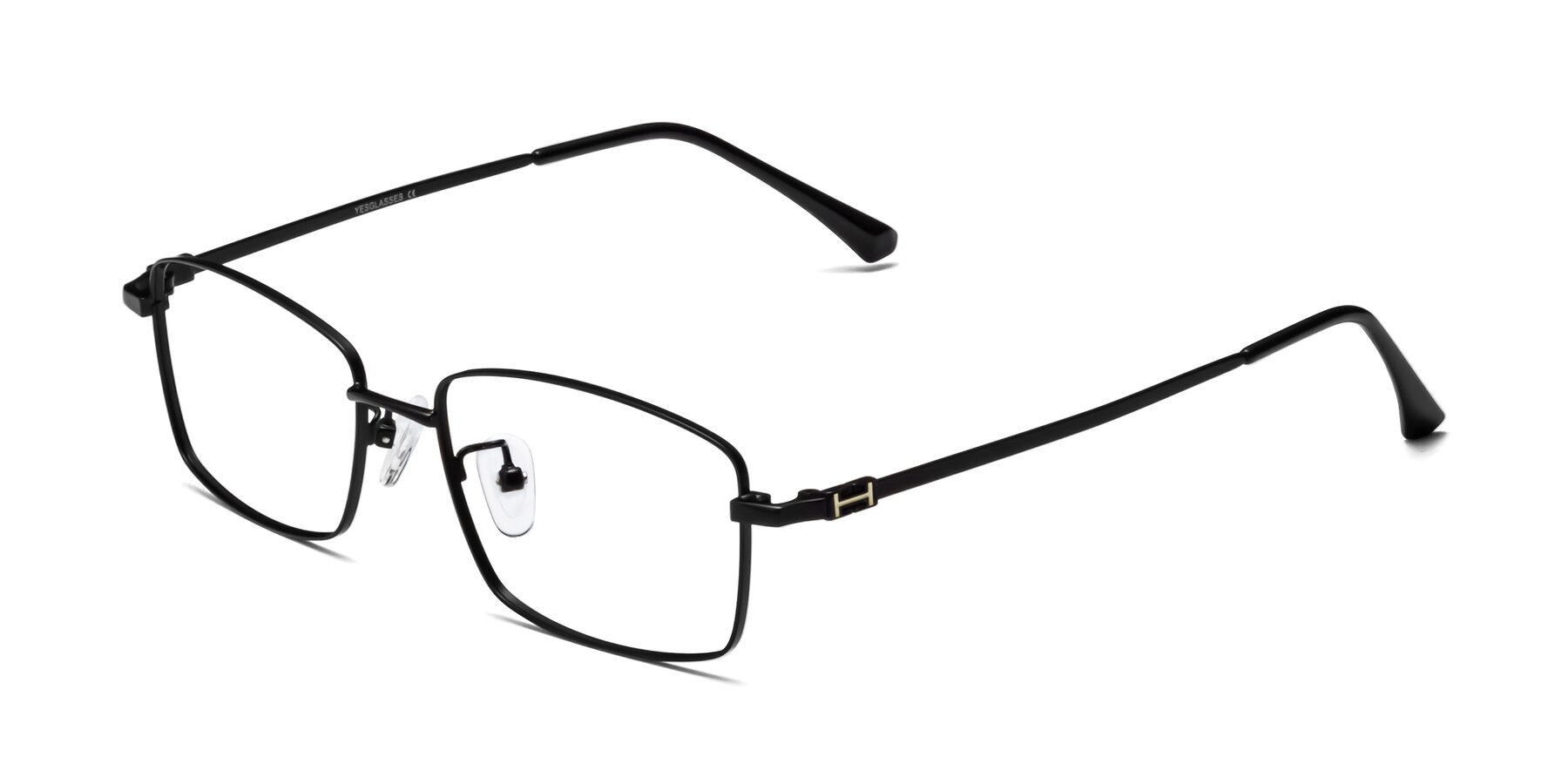 Angle of Bowen in Black with Clear Reading Eyeglass Lenses