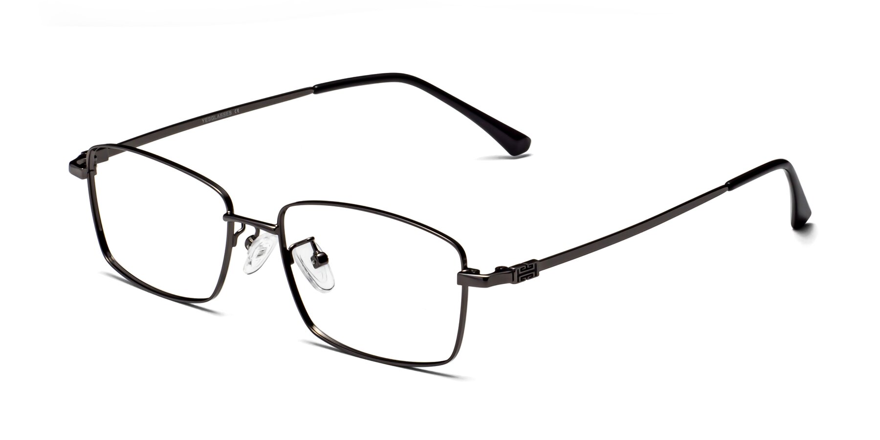 Angle of Bowen in Gunmetal with Clear Blue Light Blocking Lenses
