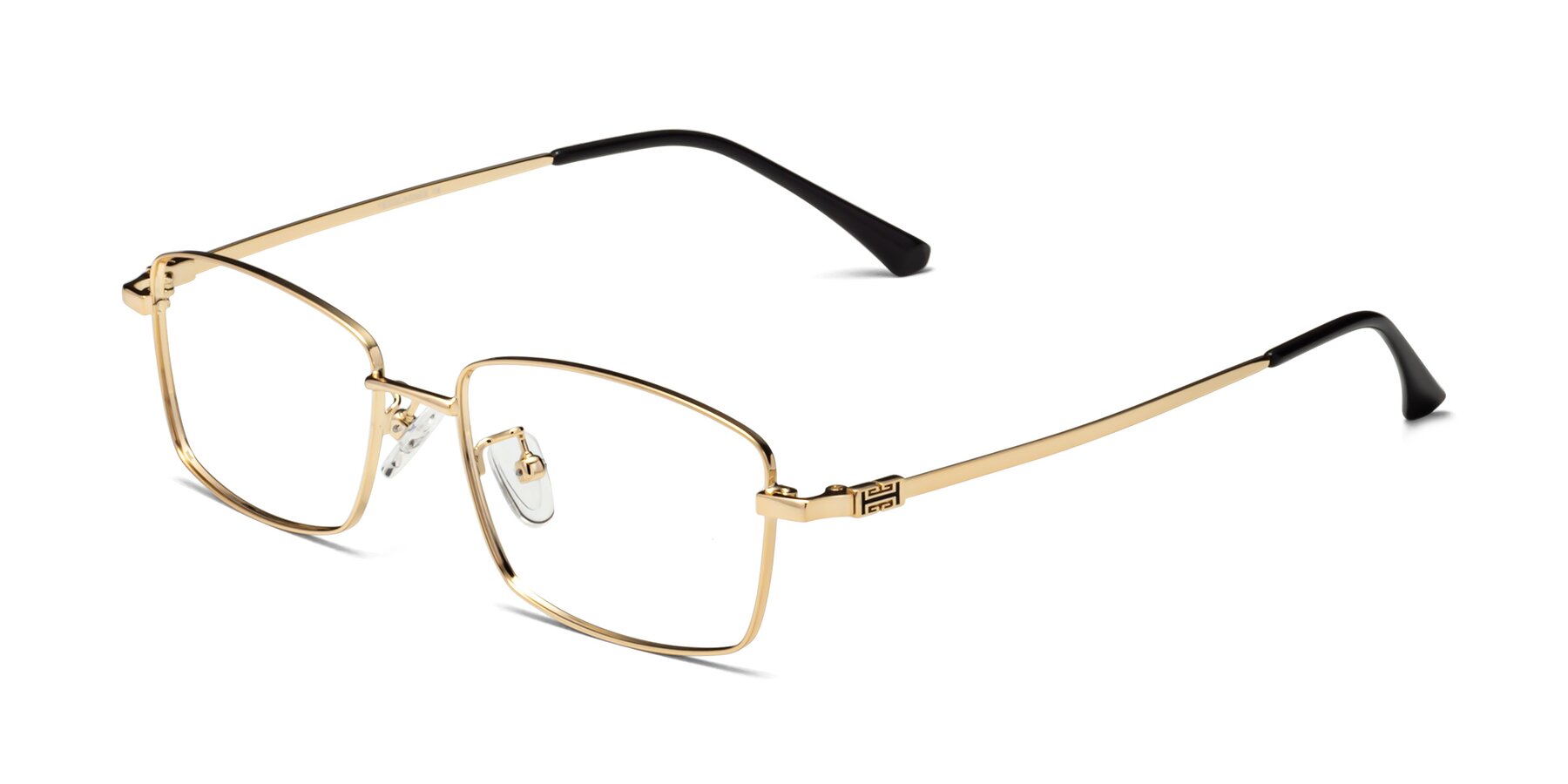 Angle of Bowen in Gold with Clear Eyeglass Lenses