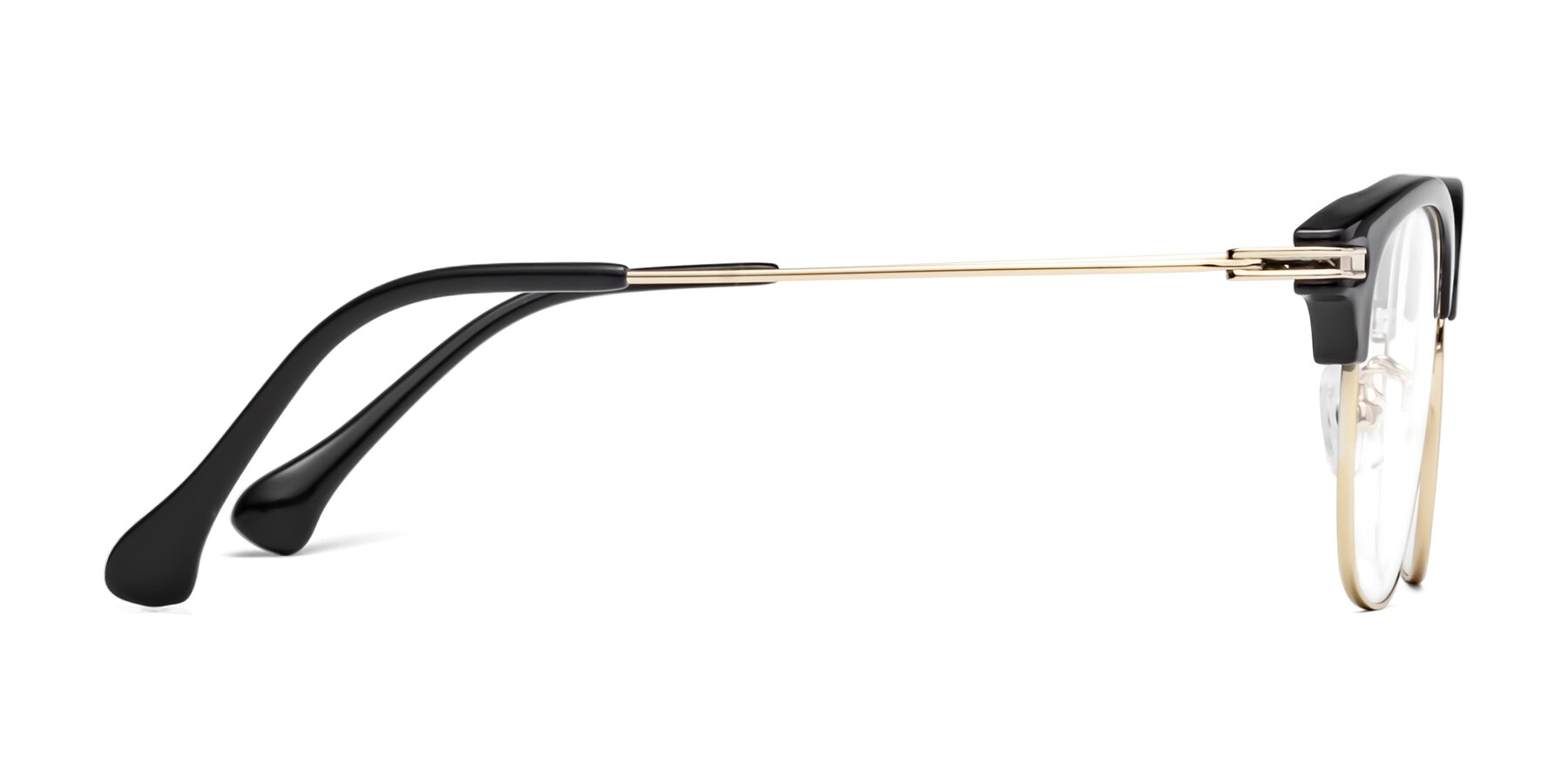 Side of Obrien in Black-Gold with Clear Eyeglass Lenses