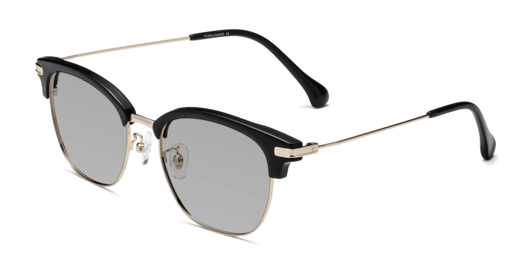 Angle of Obrien in Black-Gold with Light Gray Tinted Lenses