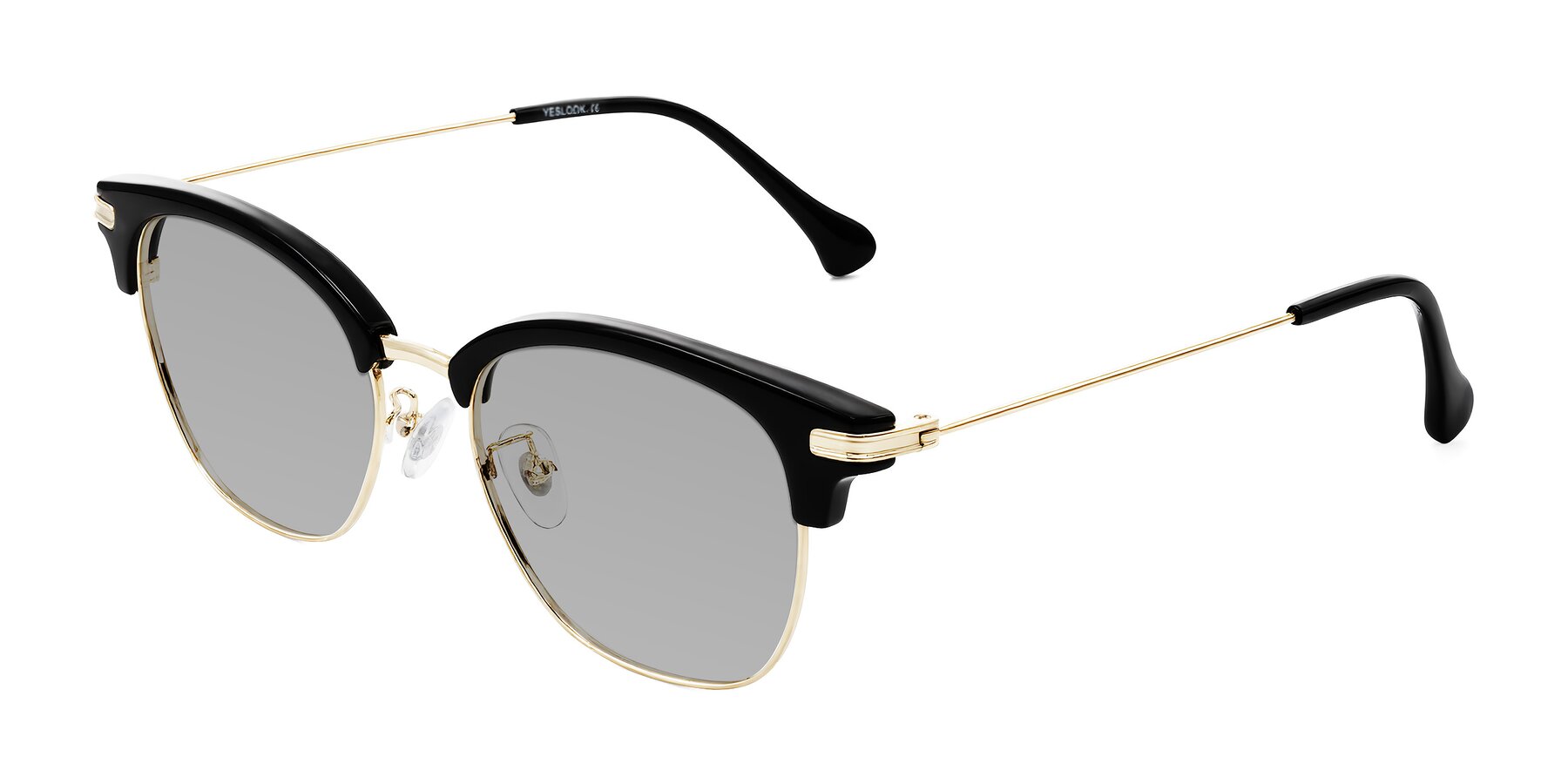 Angle of Obrien in Black/Gold with Light Gray Tinted Lenses