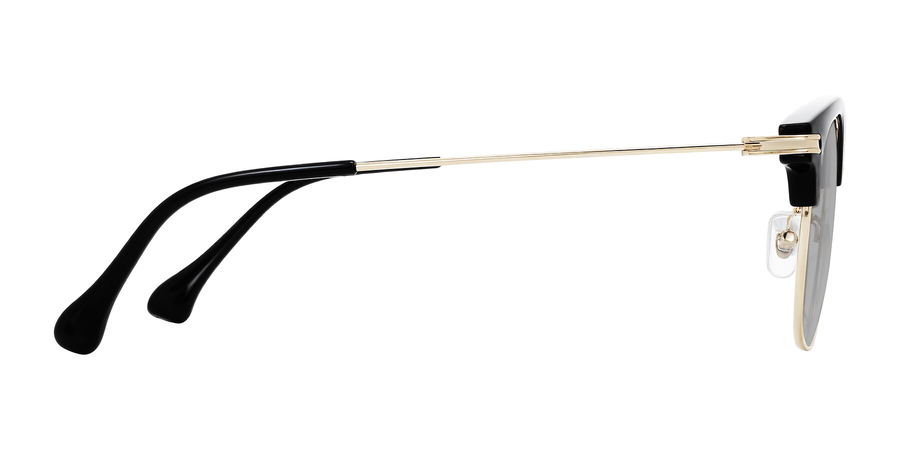 Side of Obrien in Black/Gold with Light Gray Tinted Lenses