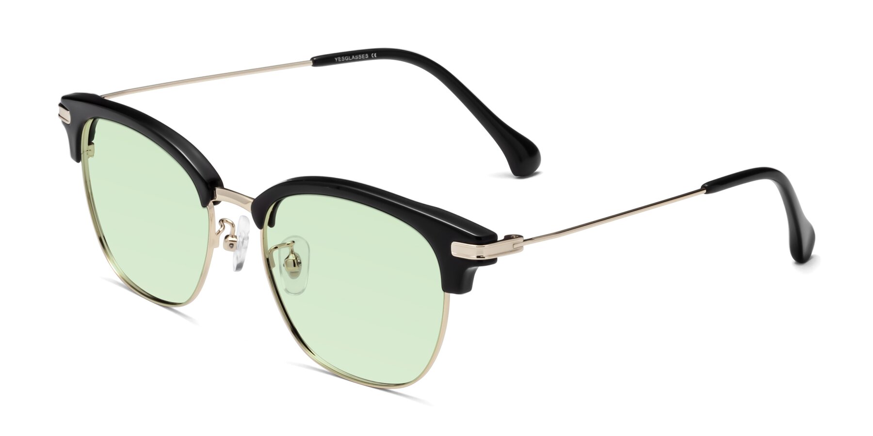 Angle of Obrien in Black-Gold with Light Green Tinted Lenses