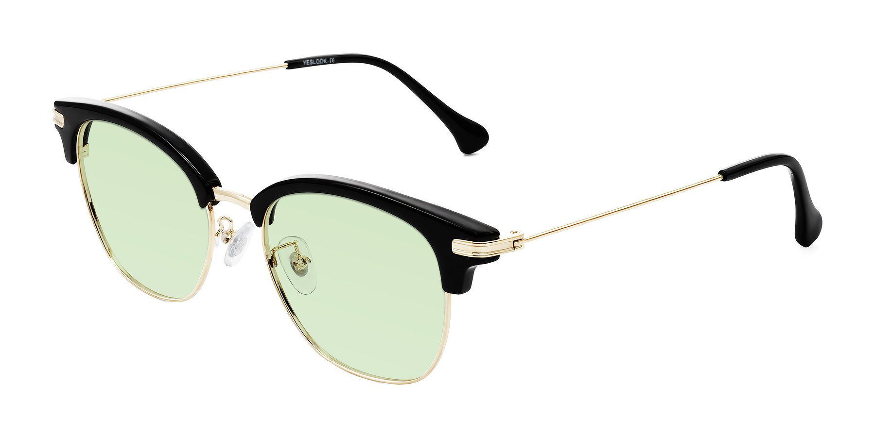 Angle of Obrien in Black/Gold with Light Green Tinted Lenses