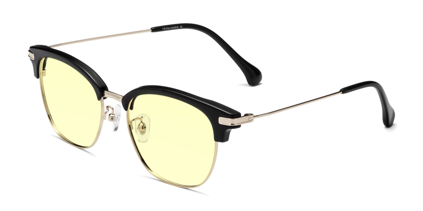Angle of Obrien in Black-Gold with Light Yellow Tinted Lenses