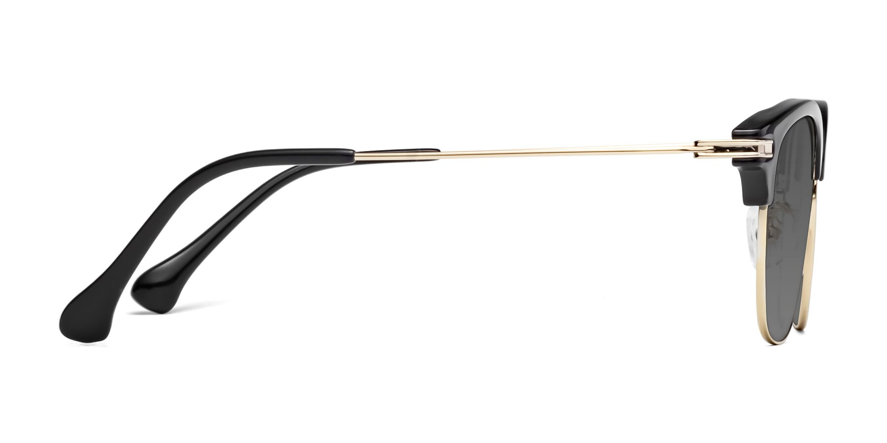 Side of Obrien in Black-Gold with Medium Gray Tinted Lenses