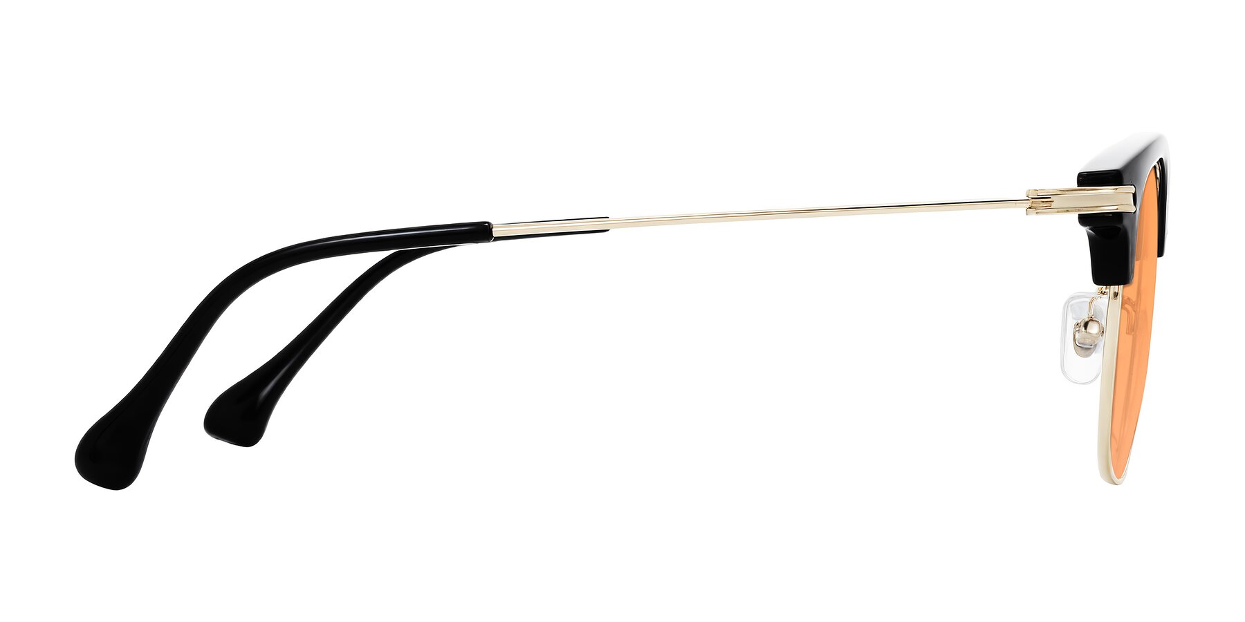 Side of Obrien in Black/Gold with Medium Orange Tinted Lenses