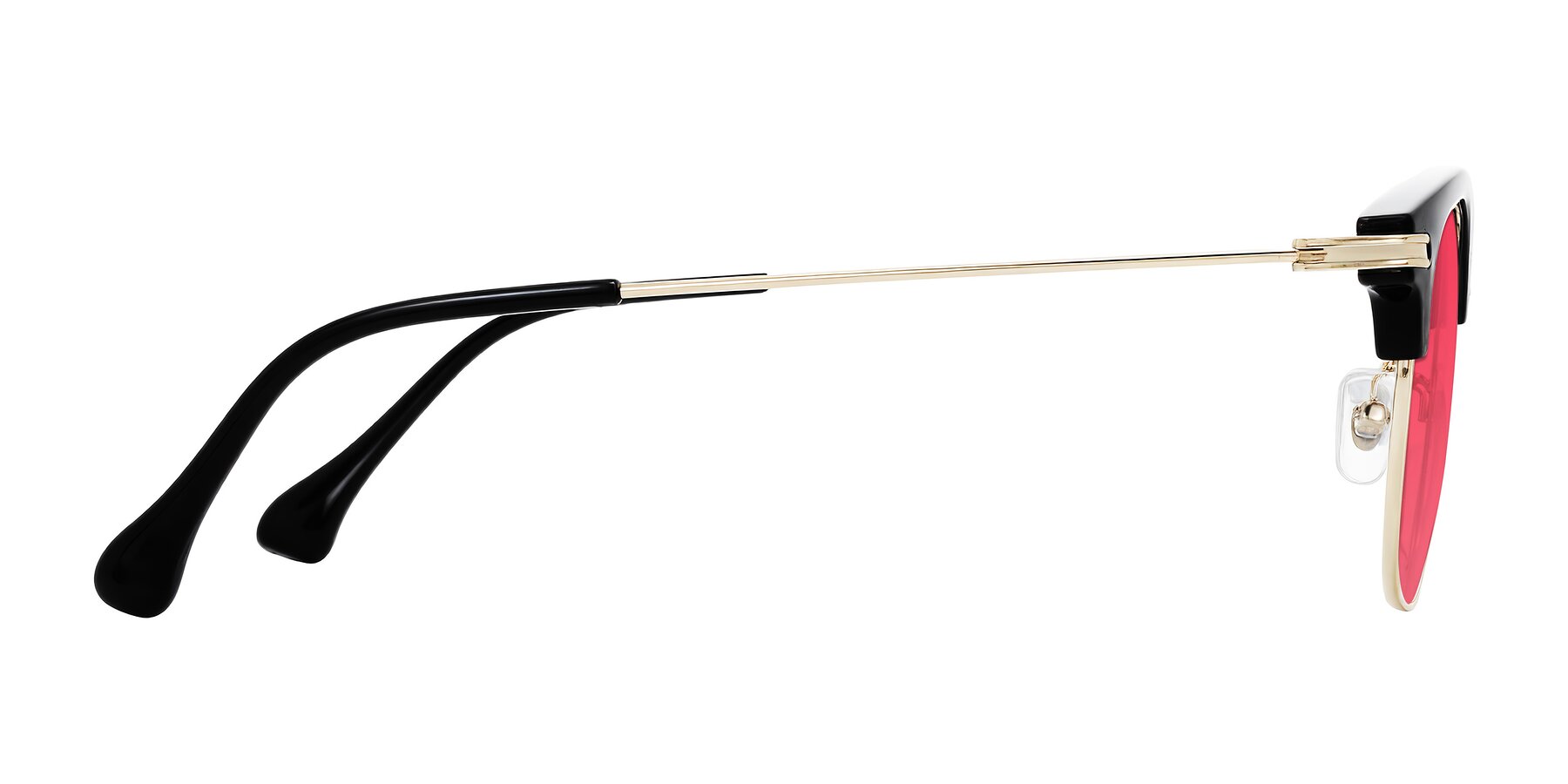 Side of Obrien in Black/Gold with Red Tinted Lenses