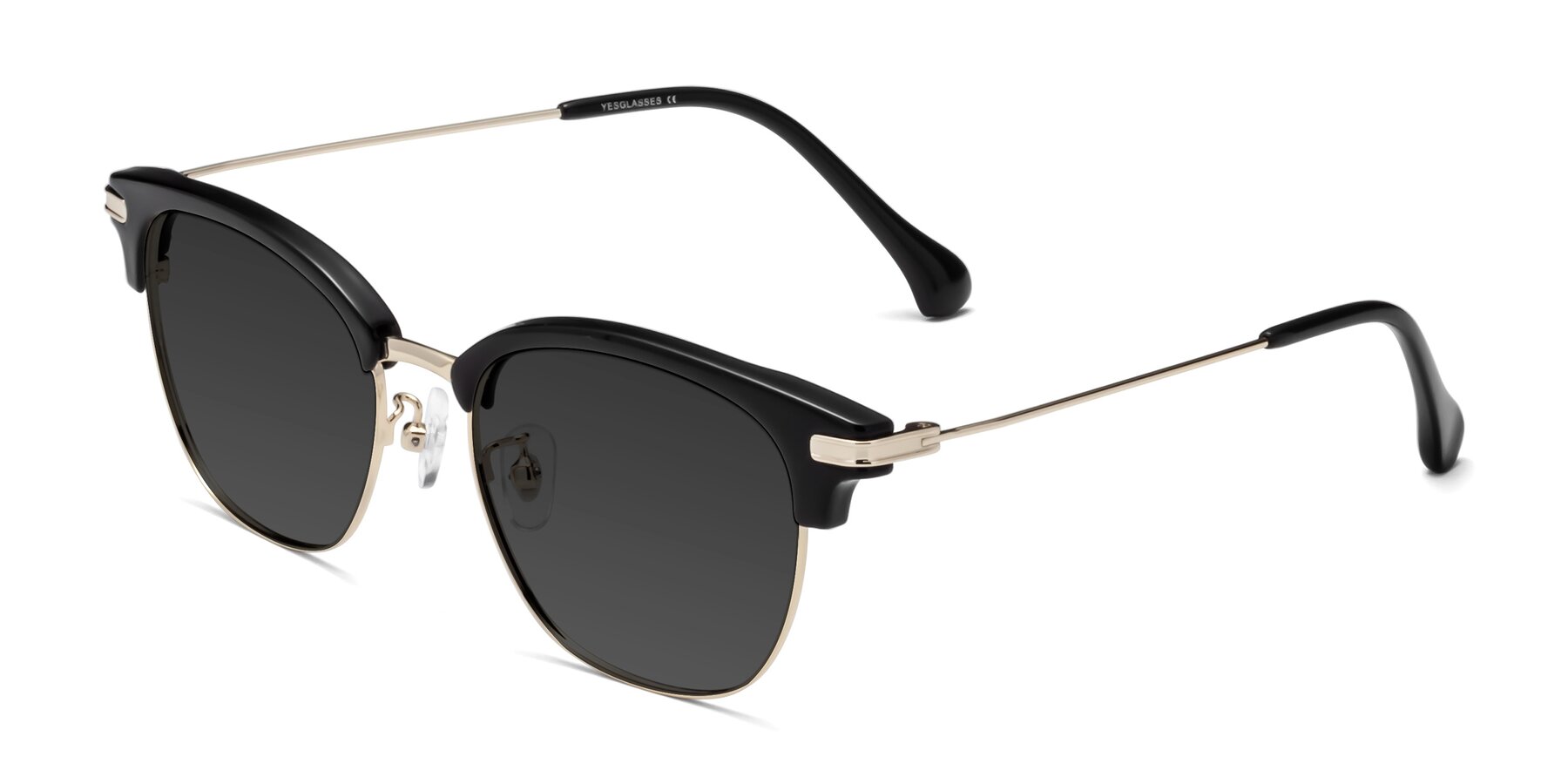 Angle of Obrien in Black-Gold with Gray Tinted Lenses