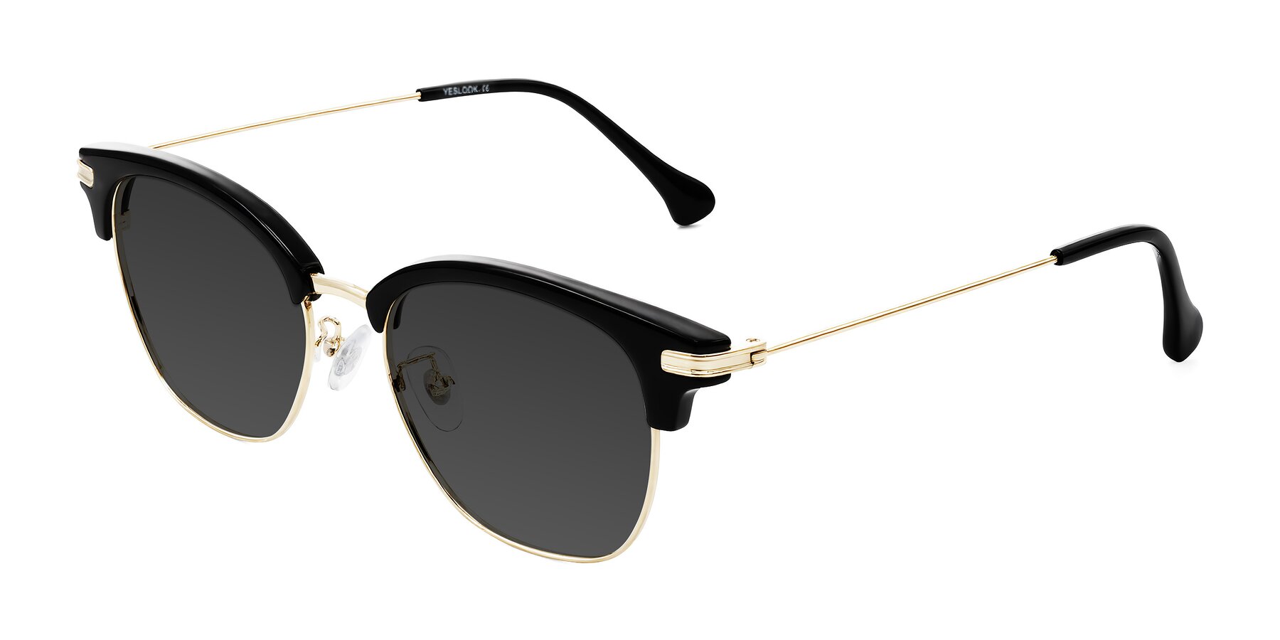 Angle of Obrien in Black/Gold with Gray Tinted Lenses