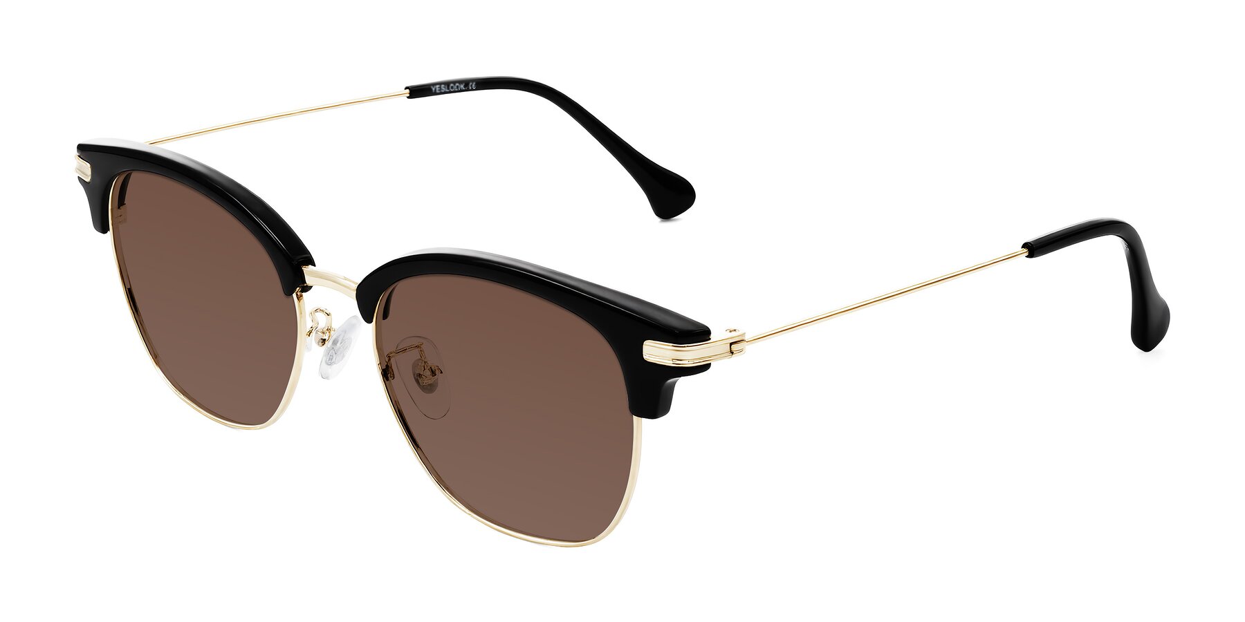 Angle of Obrien in Black/Gold with Brown Tinted Lenses