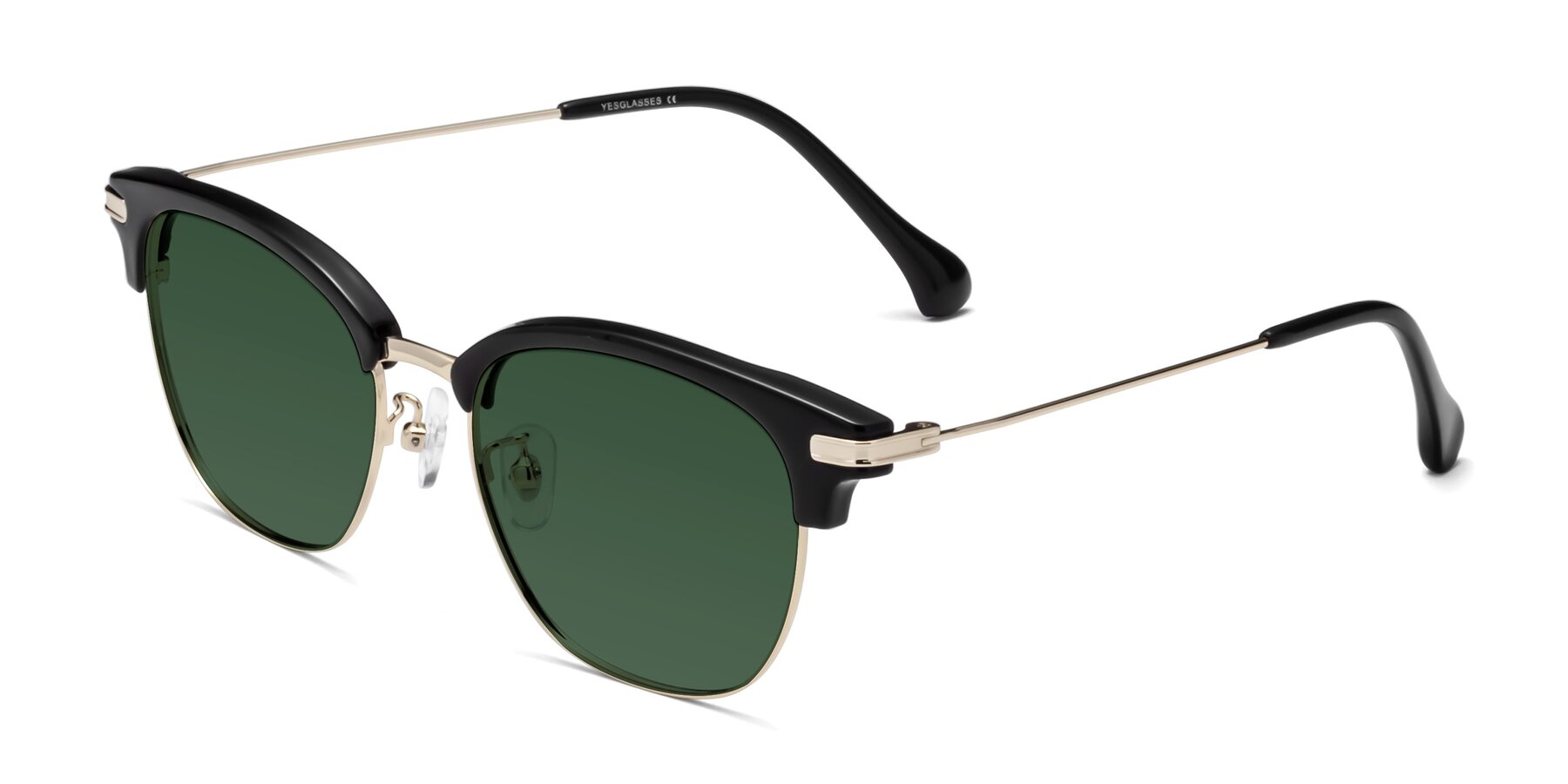 Angle of Obrien in Black-Gold with Green Tinted Lenses