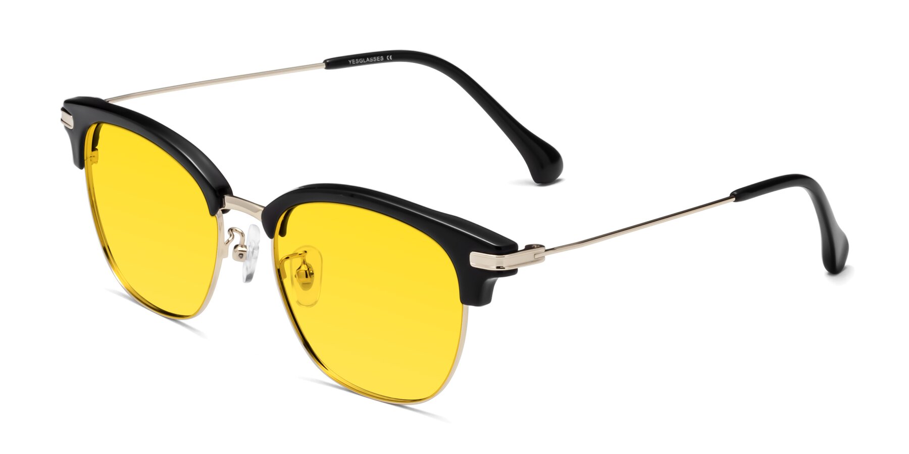Angle of Obrien in Black-Gold with Yellow Tinted Lenses
