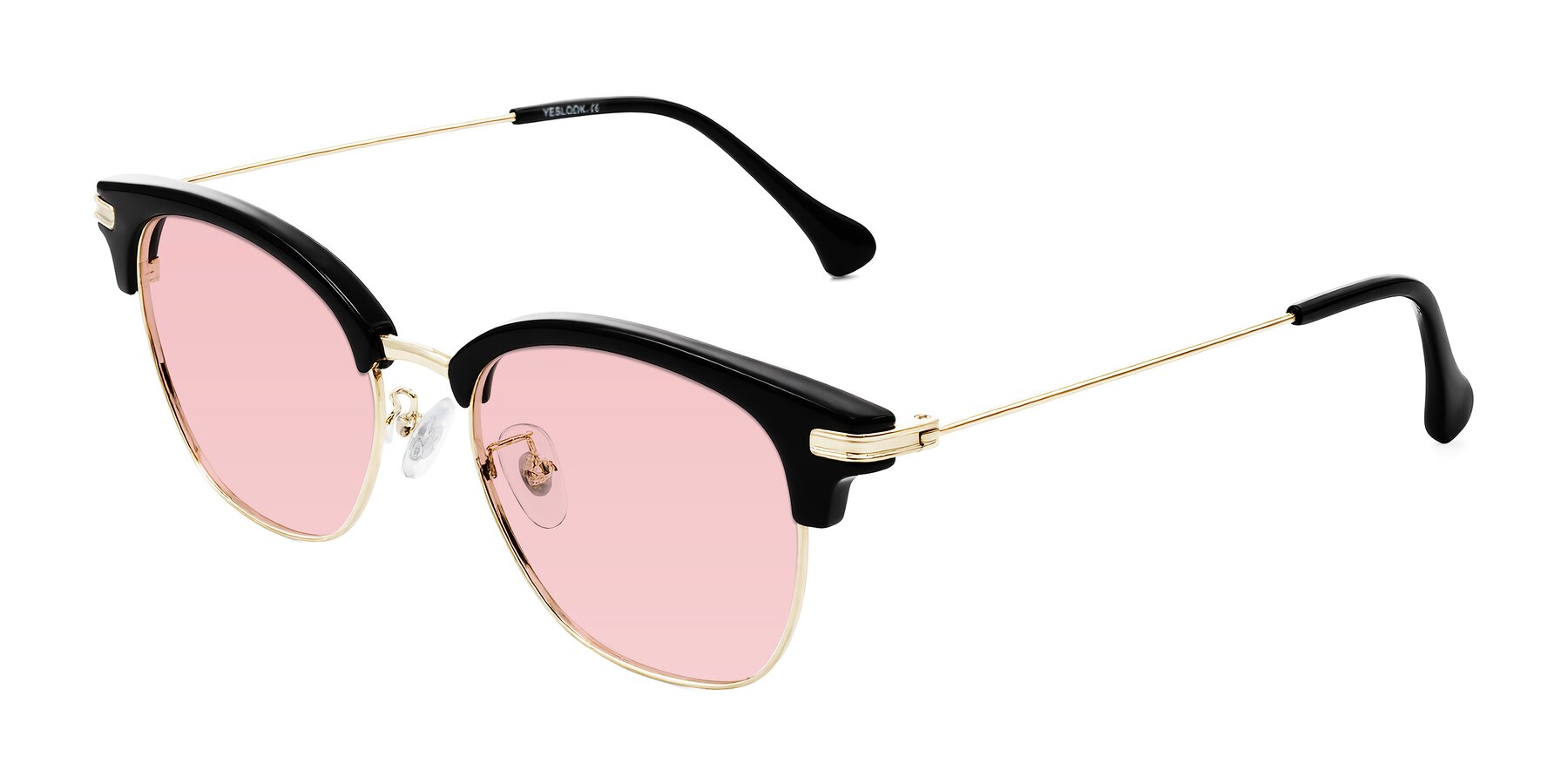 Angle of Obrien in Black/Gold with Light Garnet Tinted Lenses