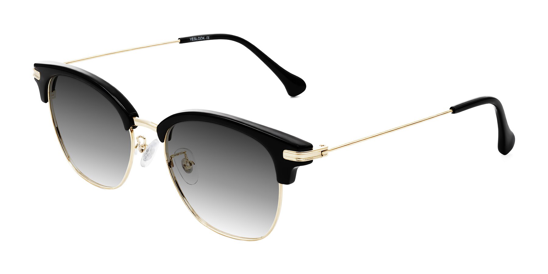 Angle of Obrien in Black/Gold with Gray Gradient Lenses