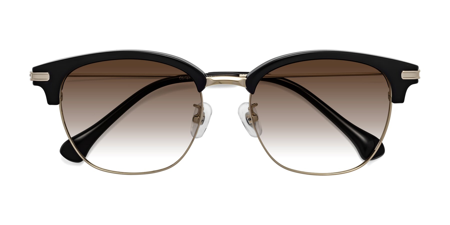 Folded Front of Obrien in Black-Gold with Brown Gradient Lenses