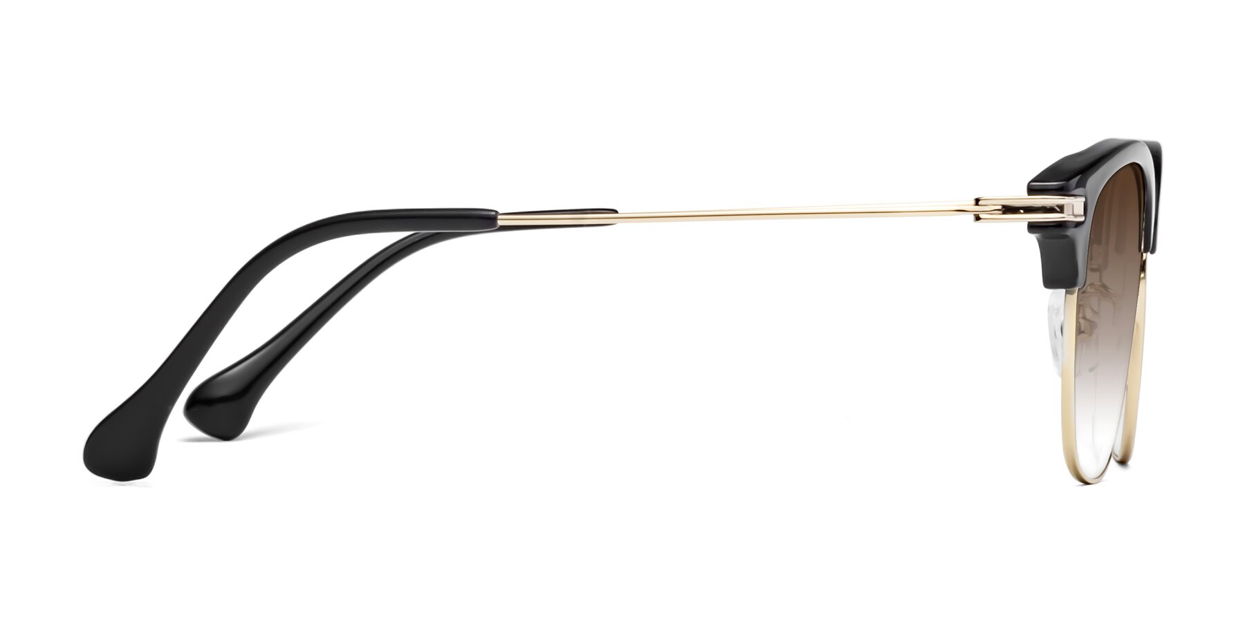 Side of Obrien in Black-Gold with Brown Gradient Lenses