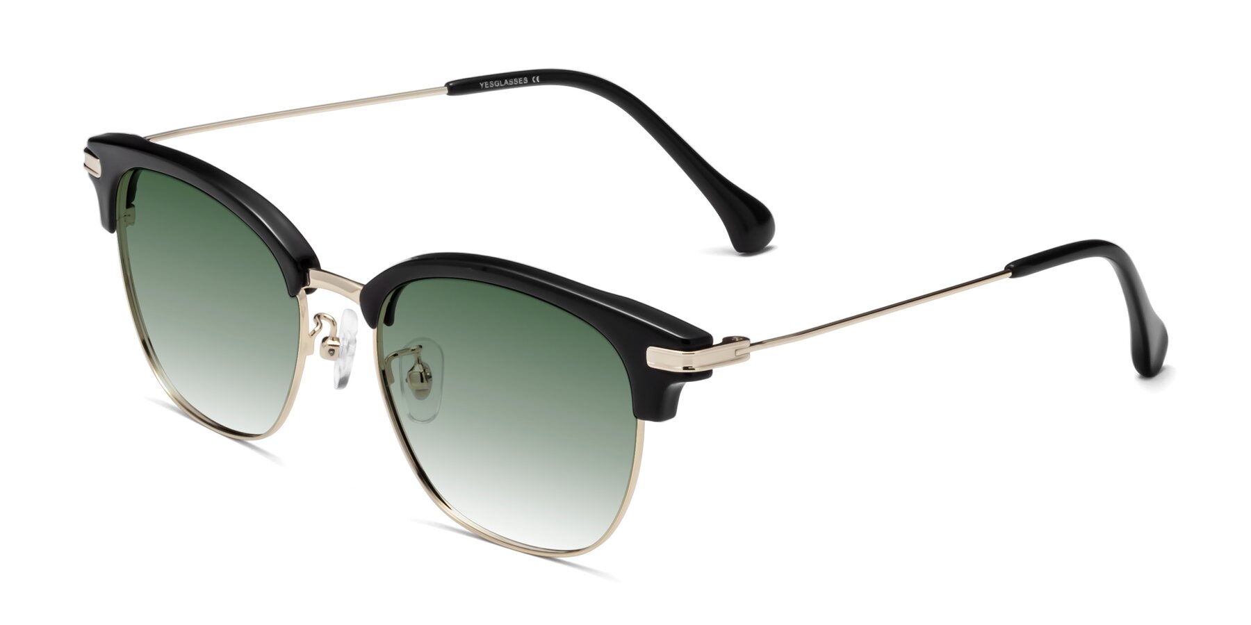 Angle of Obrien in Black-Gold with Green Gradient Lenses