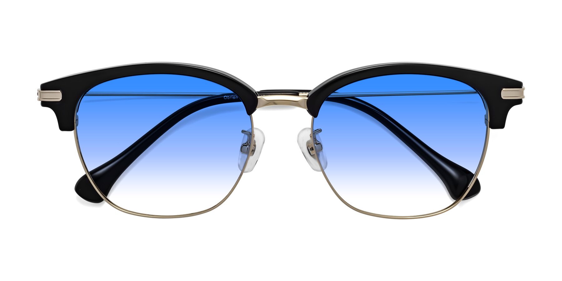 Folded Front of Obrien in Black-Gold with Blue Gradient Lenses
