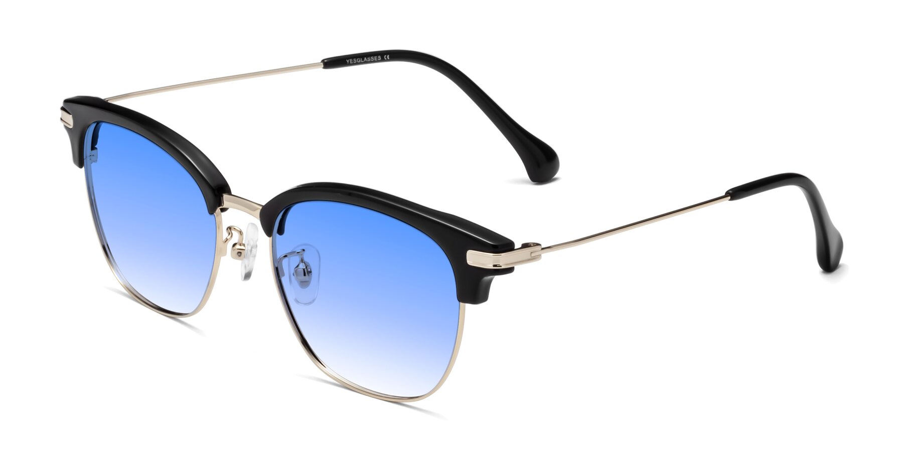 Angle of Obrien in Black-Gold with Blue Gradient Lenses