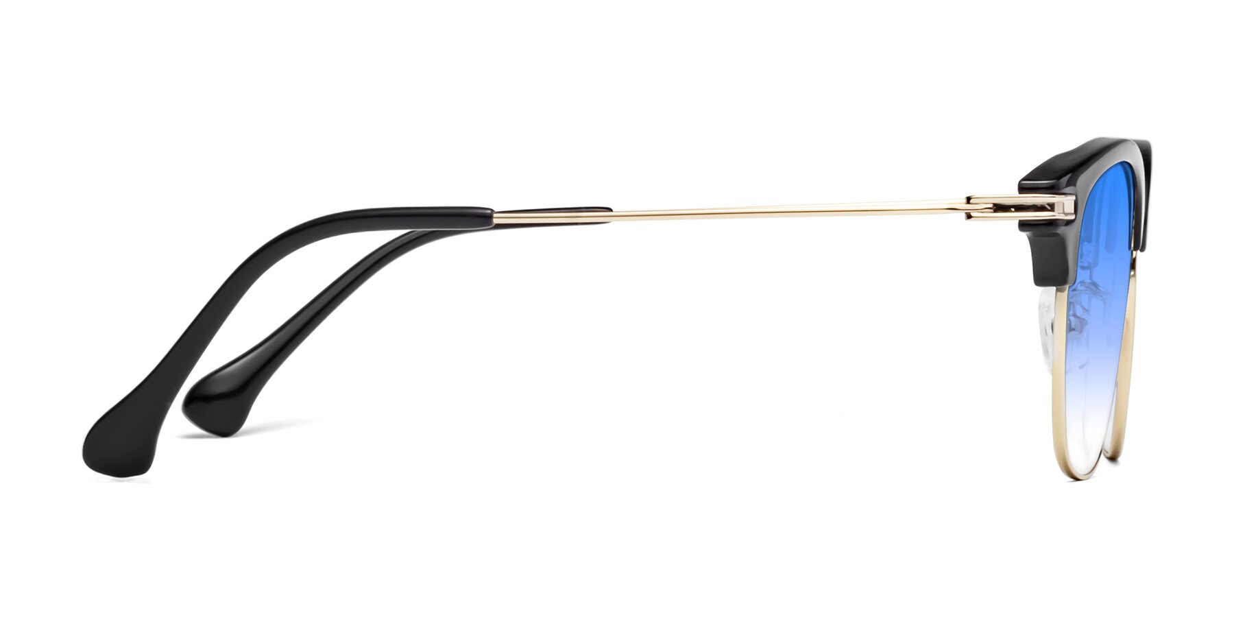 Side of Obrien in Black-Gold with Blue Gradient Lenses
