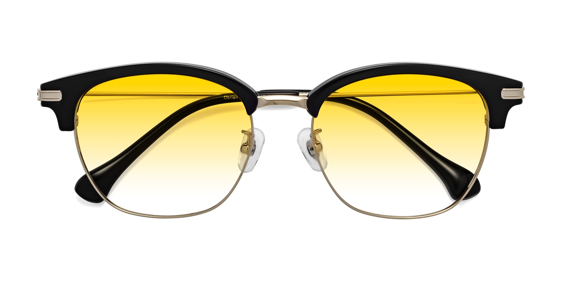 Folded Front of Obrien in Black-Gold with Yellow Gradient Lenses