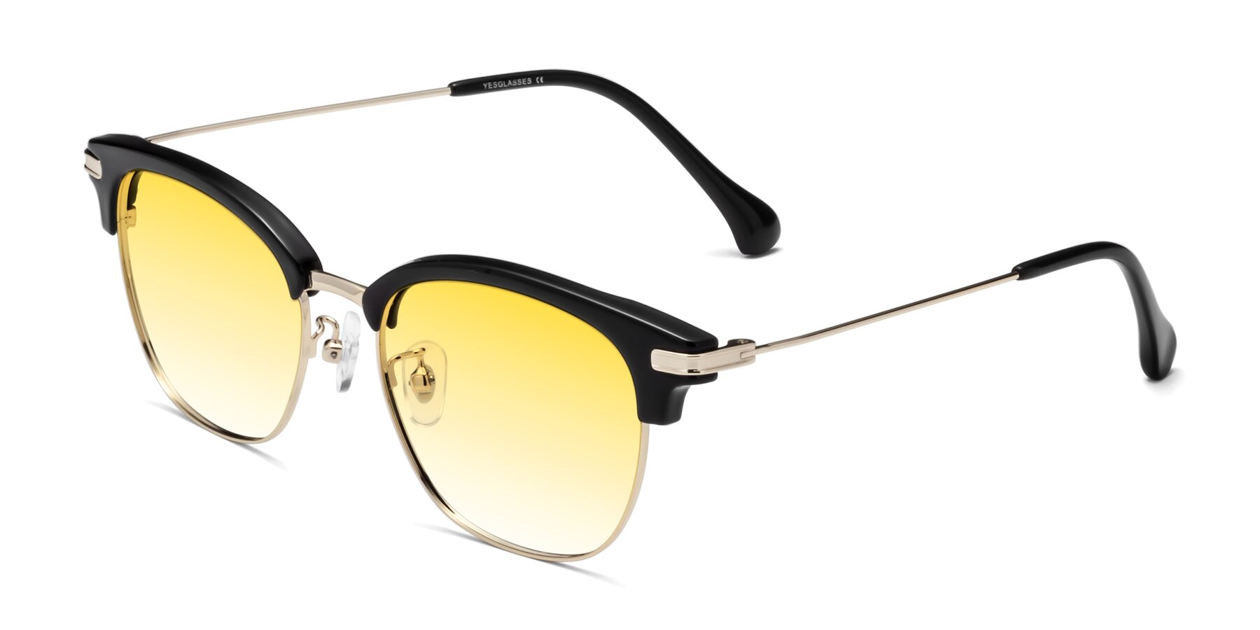 Angle of Obrien in Black-Gold with Yellow Gradient Lenses