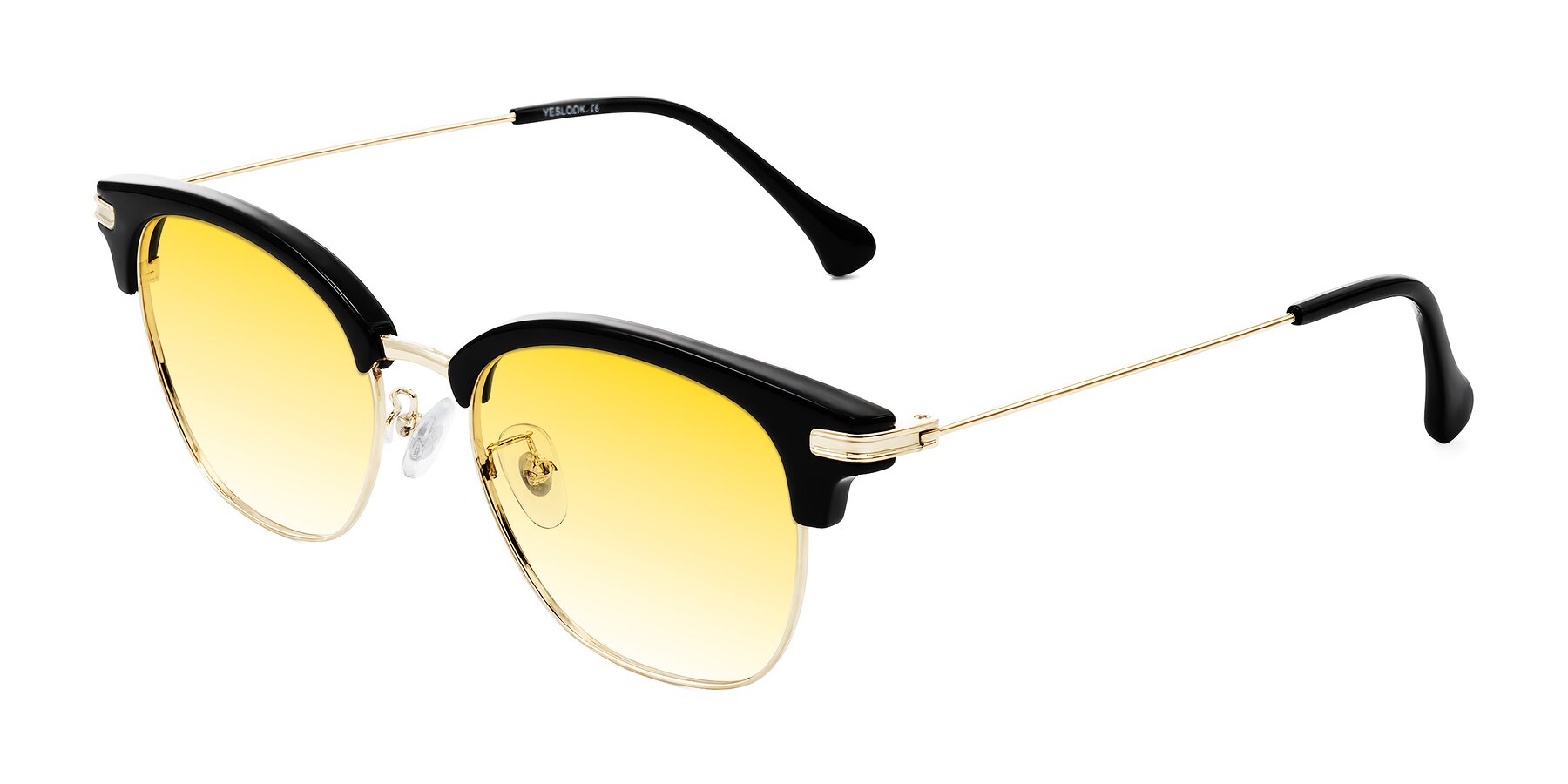 Angle of Obrien in Black/Gold with Yellow Gradient Lenses
